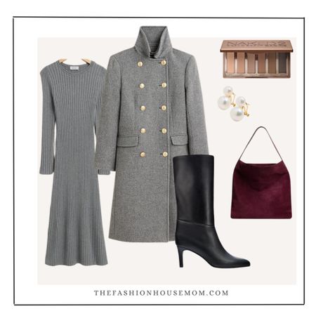 Elegant fall outfits. 
Midi sweater dress, long wool coat, tall boots, sided bag. 


#LTKSeasonal #LTKstyletip #LTKHoliday