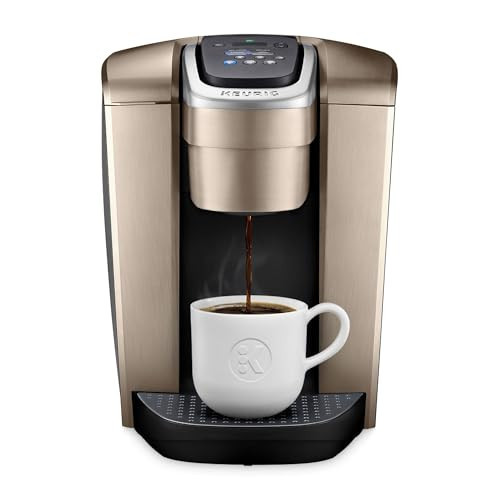 Keurig K-Elite Single Serve K-Cup Pod Coffee Maker, with Strength and Temperature Control, Iced Coffee Capability, 8 to 12oz Brew Size, Programmable, Brushed Gold | Amazon (US)