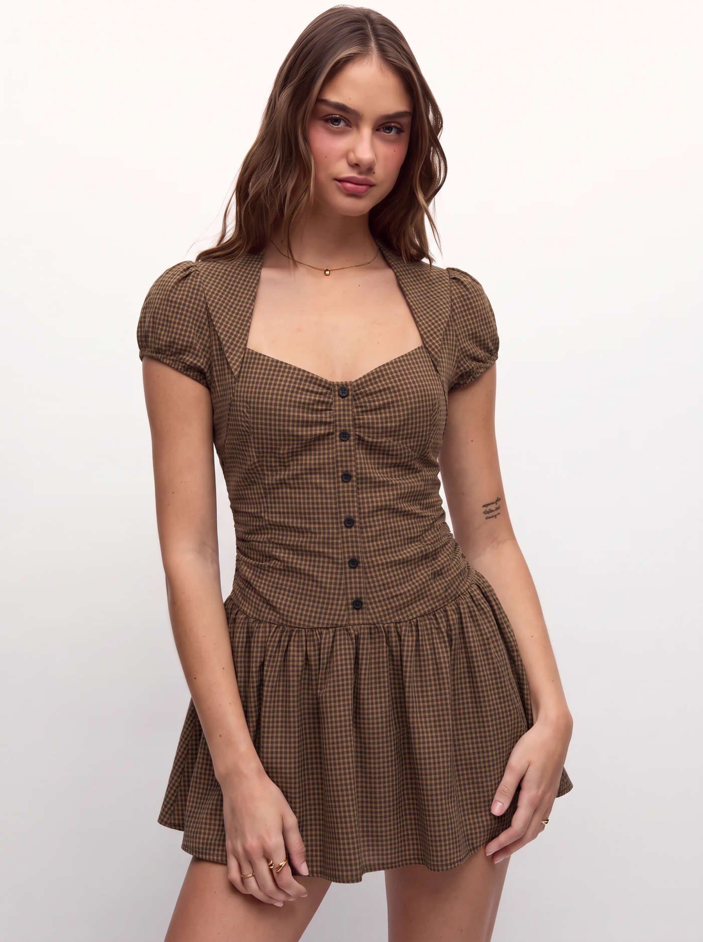 Woven Always Pick Dare Plaid Dress For School Daily Casual Date | Cider