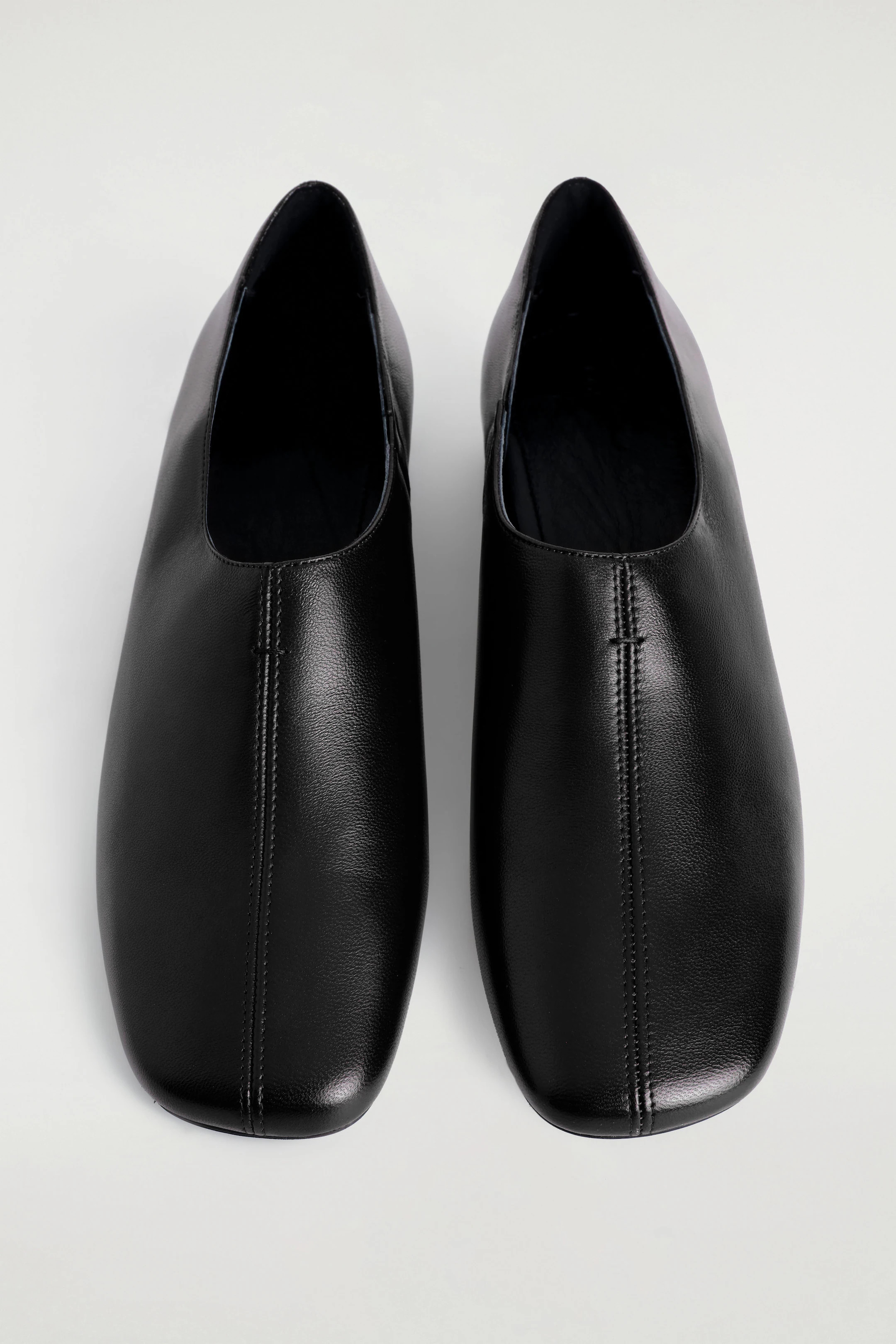 SQUARE-TOE LEATHER HEELED SHOES - BLACK | COS US | COS (US)