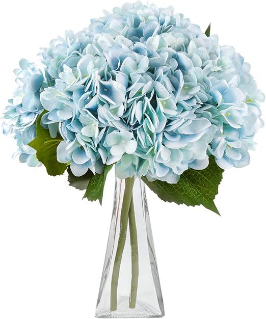 Artificial Flowers Hydrangea Silk Flowers 5PCS Large Heads Faux Hydrangea with Stems for Wedding ... | Amazon (US)