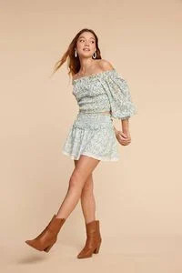 Floral Chiffon Smocked Skirt | Forever 21 (US)