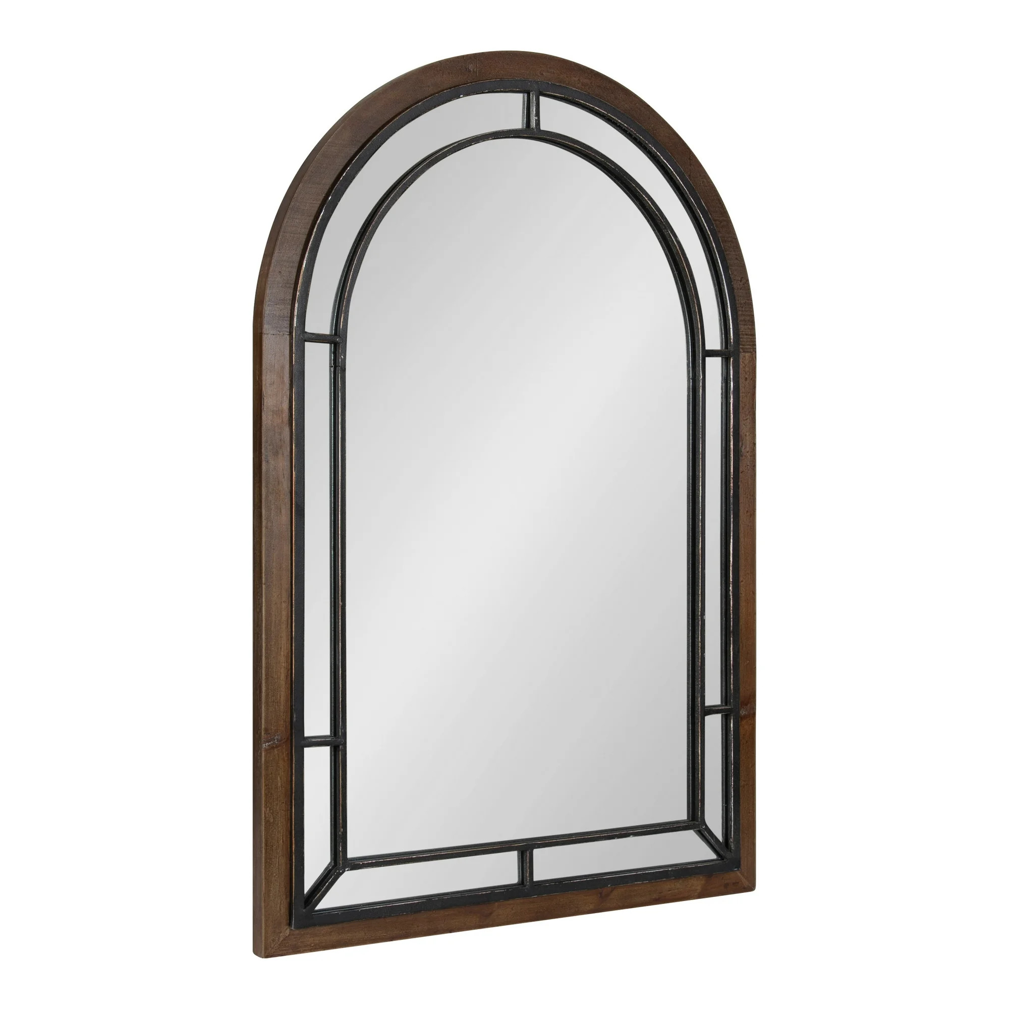 Kate and Laurel Audubon Farmhouse Wall Mirror, 24 x 36, Rustic Brown, Modern Arched Mirror for Wa... | Walmart (US)