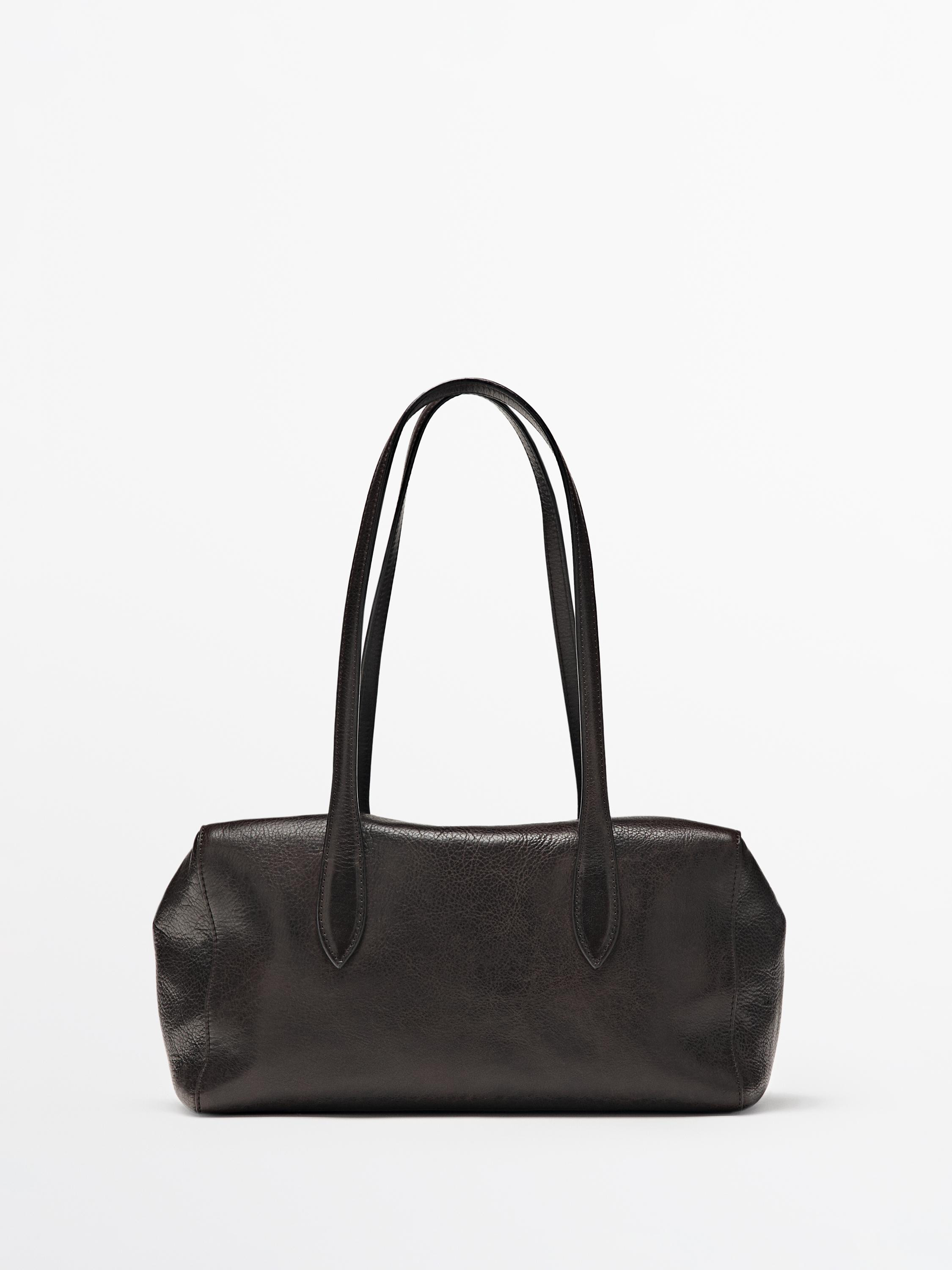Nappa leather west satchel bag | Massimo Dutti UK