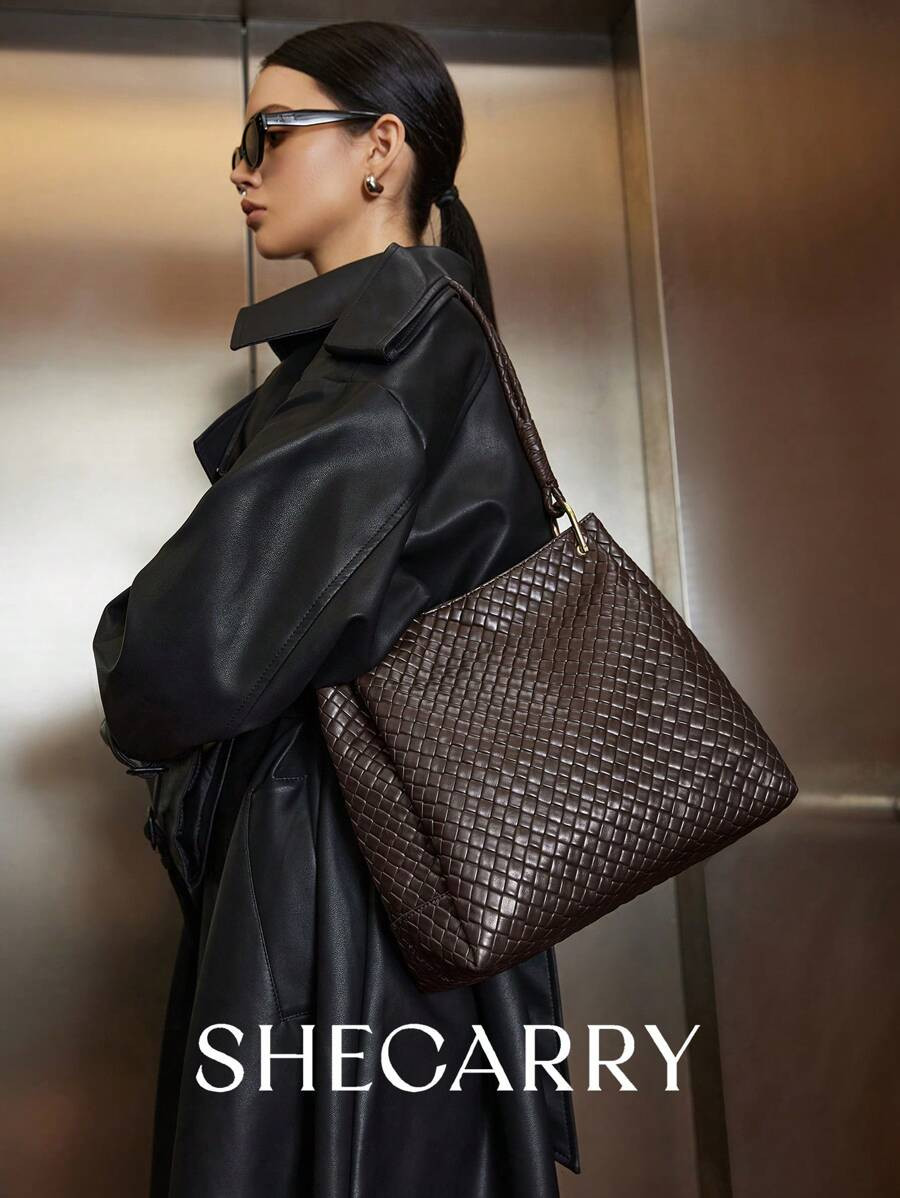 SHECARRY Women's Solid Color Casual Commuter Shoulder Bag | SHEIN