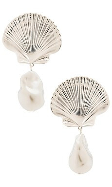 Eliou Scallop Earrings in Silver Plated from Revolve.com | Revolve Clothing (Global)