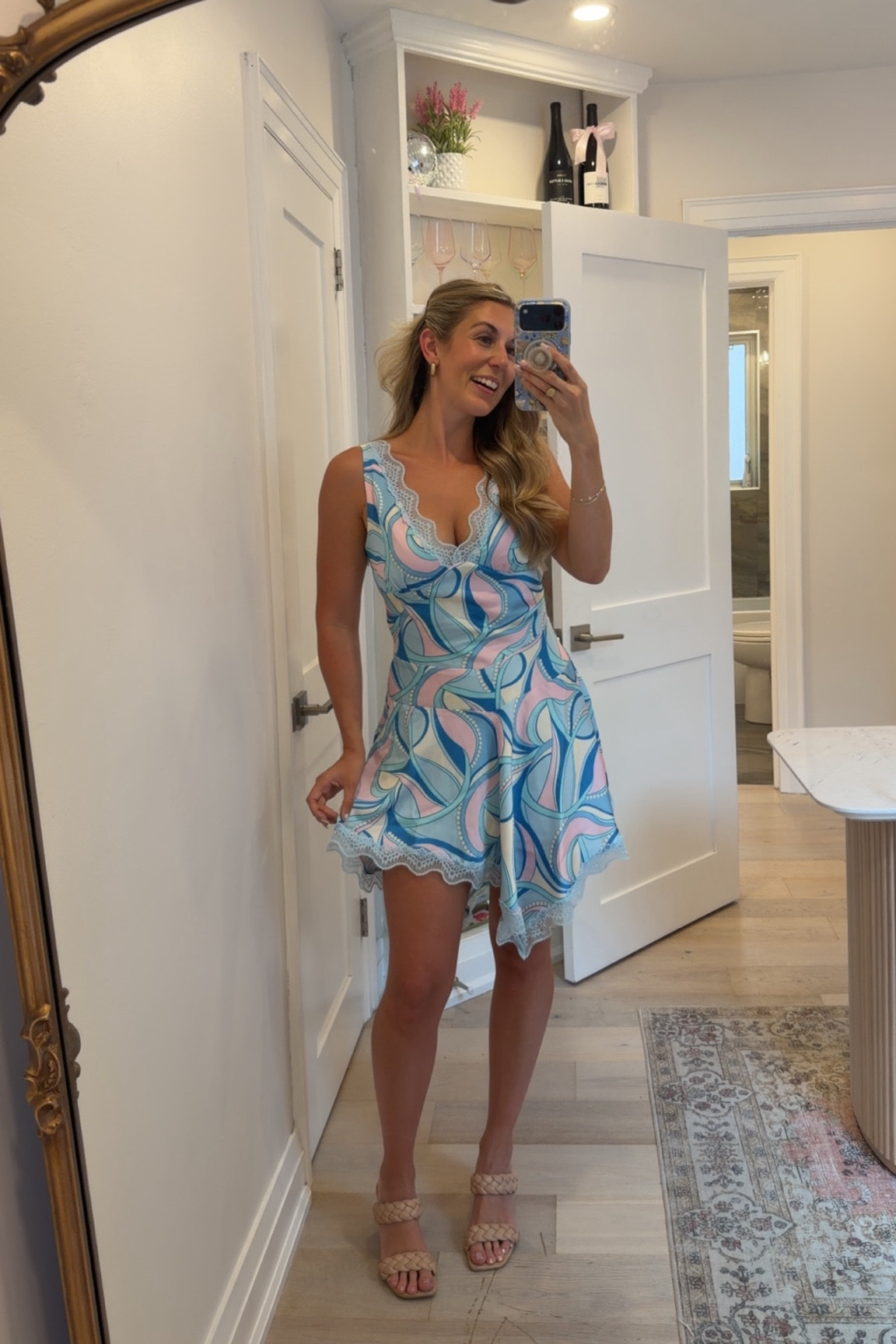 SUPER cute satin mermaid dress with lace trim 🩵🧜‍♀️ I am in a size 2 

#LTKootd #LTKSaleAlert #LTKPetite