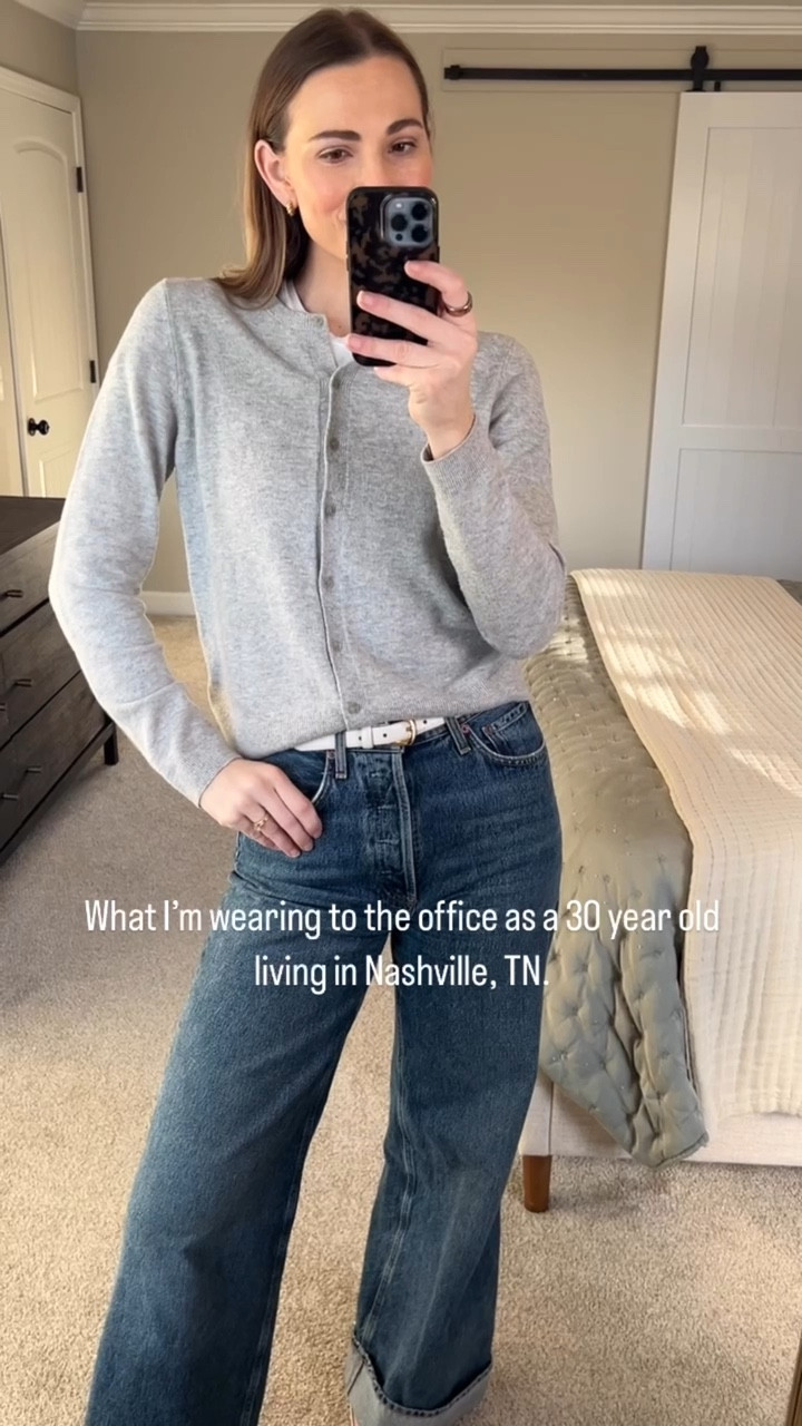 What I’m wearing to the office 

Cardigan - tts (wearing size small). 
Jeans - wearing size 26 (sized down 1 size). 
Shoes - tts. 