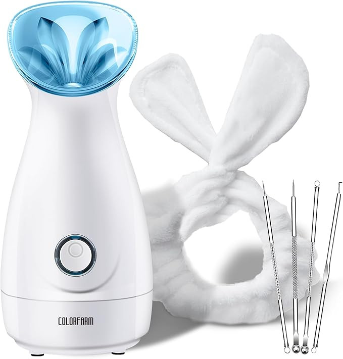 Colorfarm Facial Steamer Nano Ionic Hot Mist Face Steamer Home Sauna SPA Face Humidifier Atomizer... | Amazon (US)