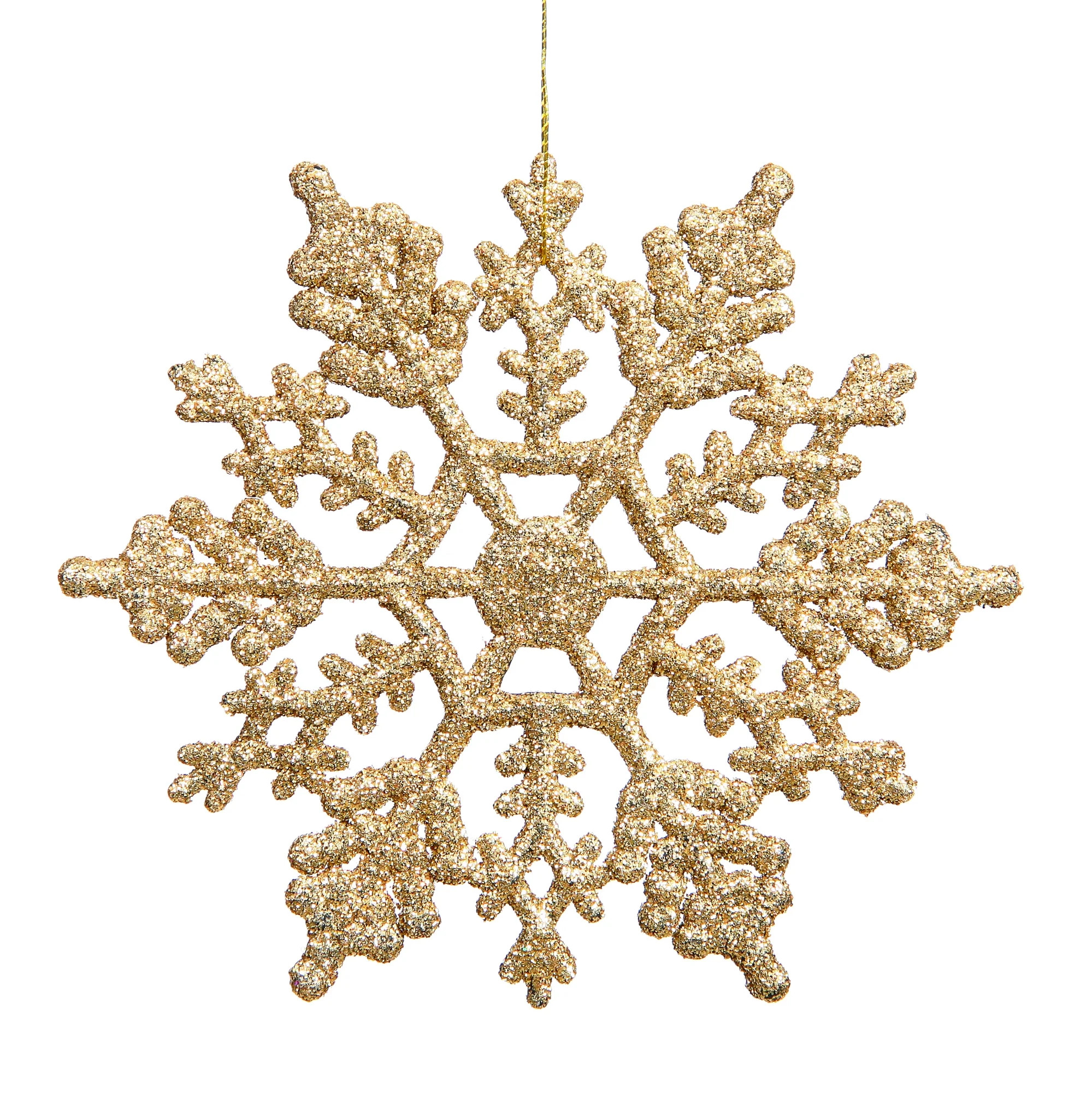 Vickerman 4" Gold Glitter Snowflake Christmas Ornament, 24 per Box | Walmart (US)
