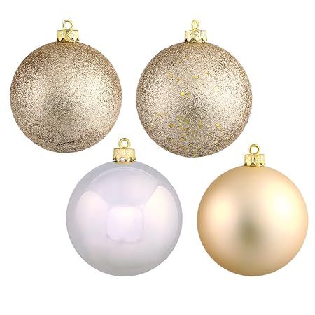Vickerman 4-Finish Assorted Plastic Ornament Set & Seamless Shatterproof Christmas Ball Ornaments... | Amazon (US)