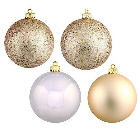 Vickerman 4-Finish Assorted Plastic Ornament Set & Seamless Shatterproof Christmas Ball Ornaments... | Amazon (US)