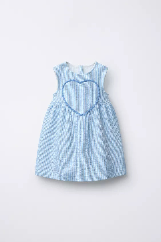STRIPED HEART PRINT DRESS | Zara US
