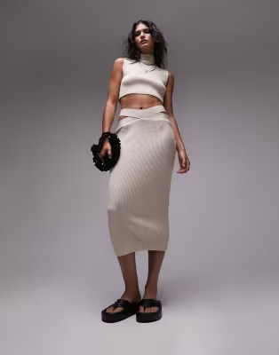 Topshop knit skirt in stone - part of a set | ASOS (Global)