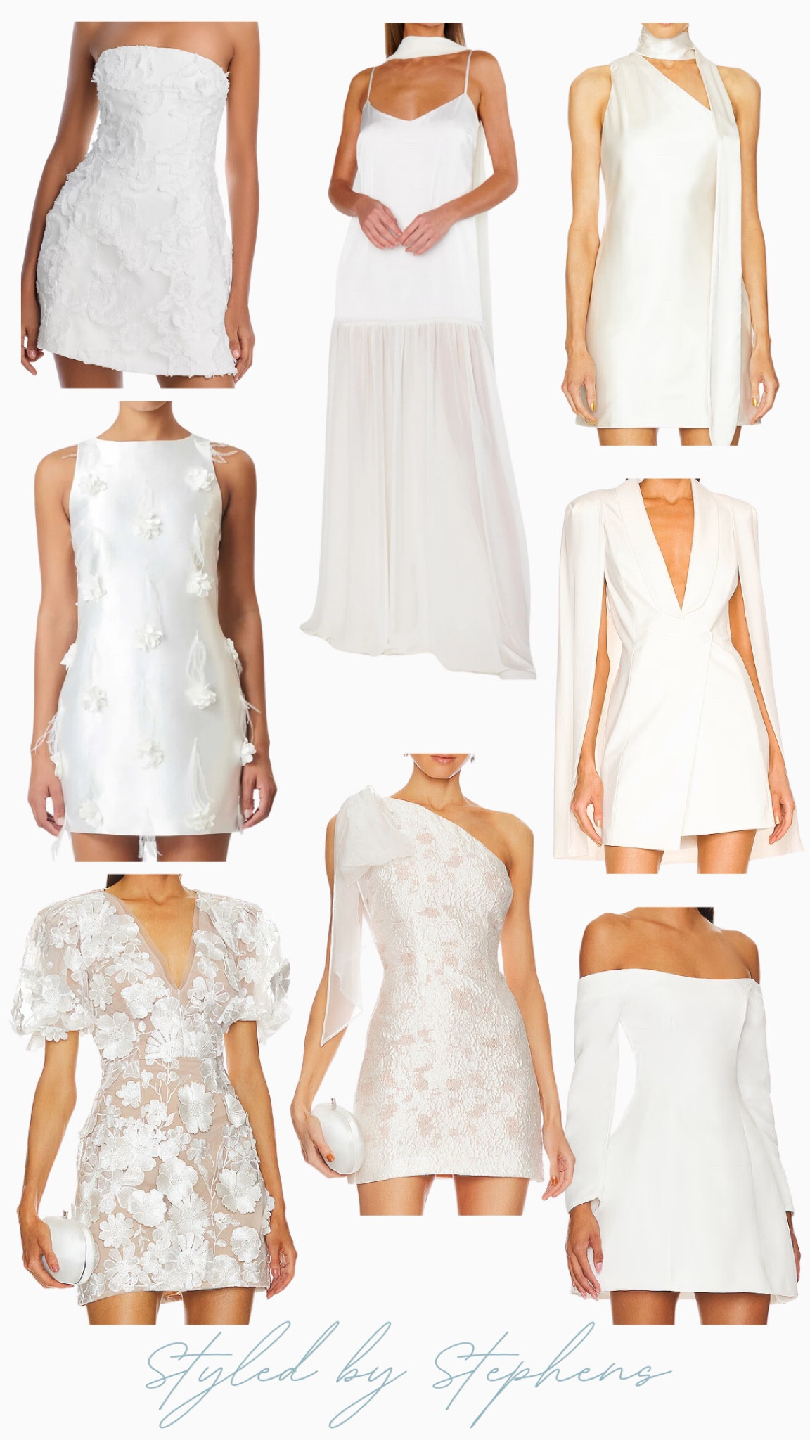 Lovinggg all of the new white dresses out there right now!! I had to create this bridal wardrobe mockup with a few of my favorites — these are perfect for a bridal shower, rehearsal dinner, bridesmaids luncheon, or bachelorette trip!

#LTKWedding #LTKFindsUnder100 #LTKParties