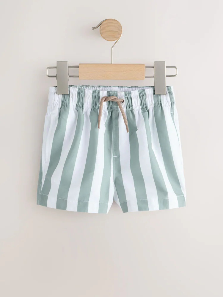 Green and White Stripe Printed Swim Shorts (3mths-7yrs) | Next US