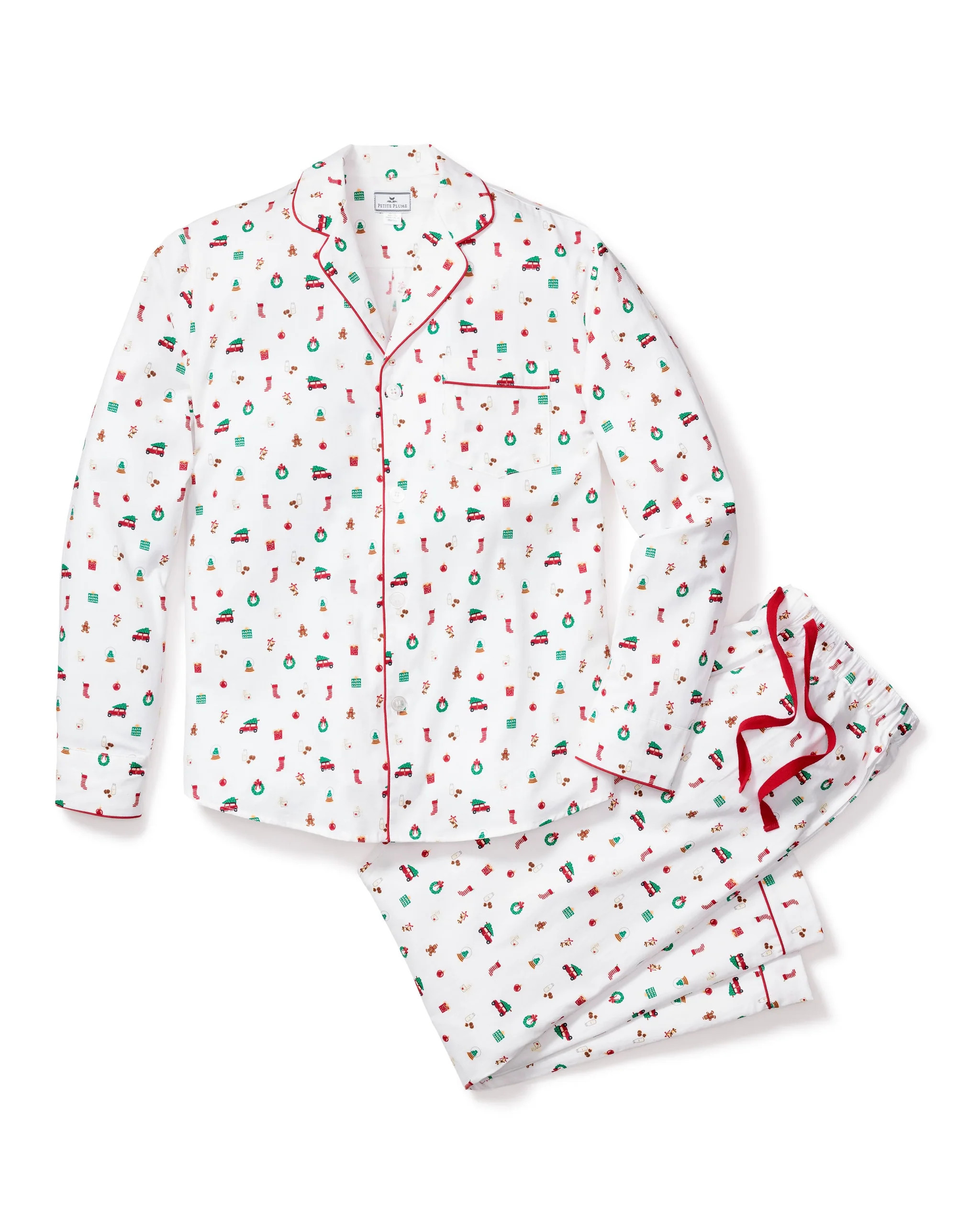 Men's Twill Pajama Set in Winter Nostalgia | Petite Plume