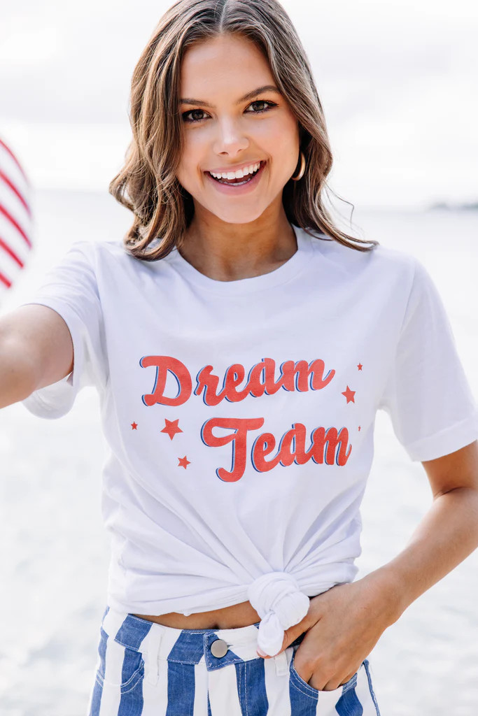 Dream Team White Graphic Tee | The Mint Julep Boutique