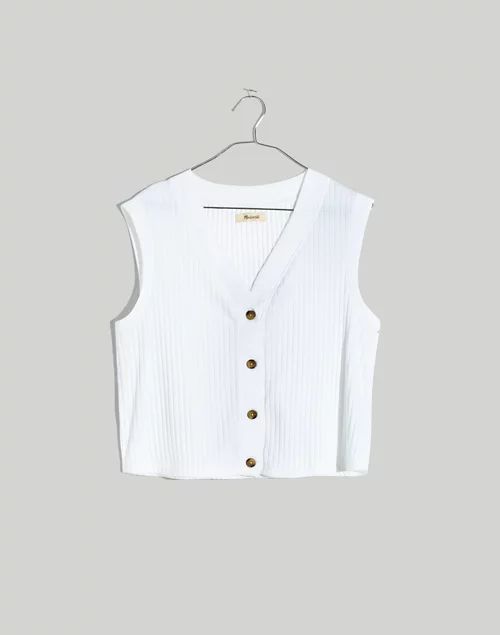Pointelle Button-Front Crop Tank | Madewell