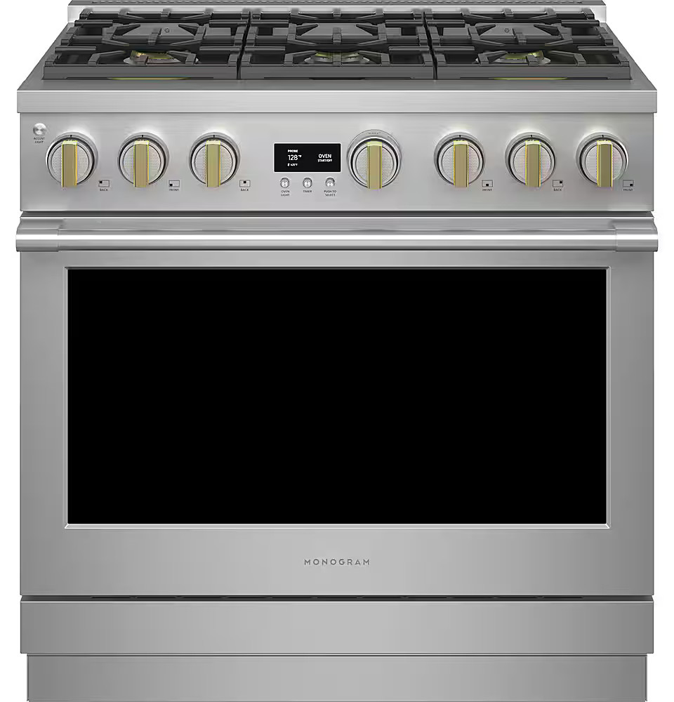 Monogram 6.2 Cu. Ft. Freestanding Gas Convection Range with 6 Burners Stainless Steel ZGP366NTSS ... | Best Buy U.S.