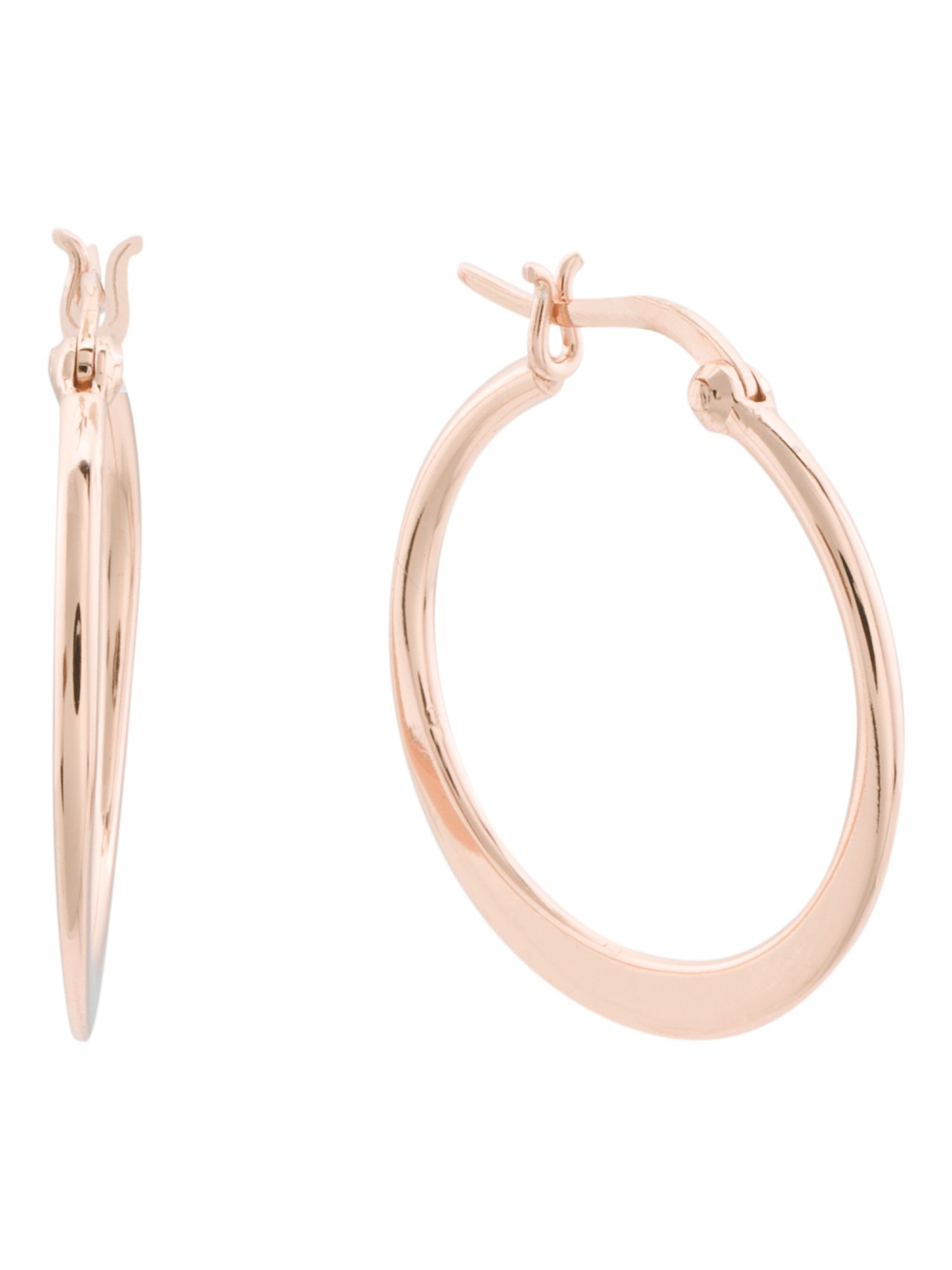 Made In Thailand 18k Rose Gold Plated 925 Hoop Earrings | TJ Maxx