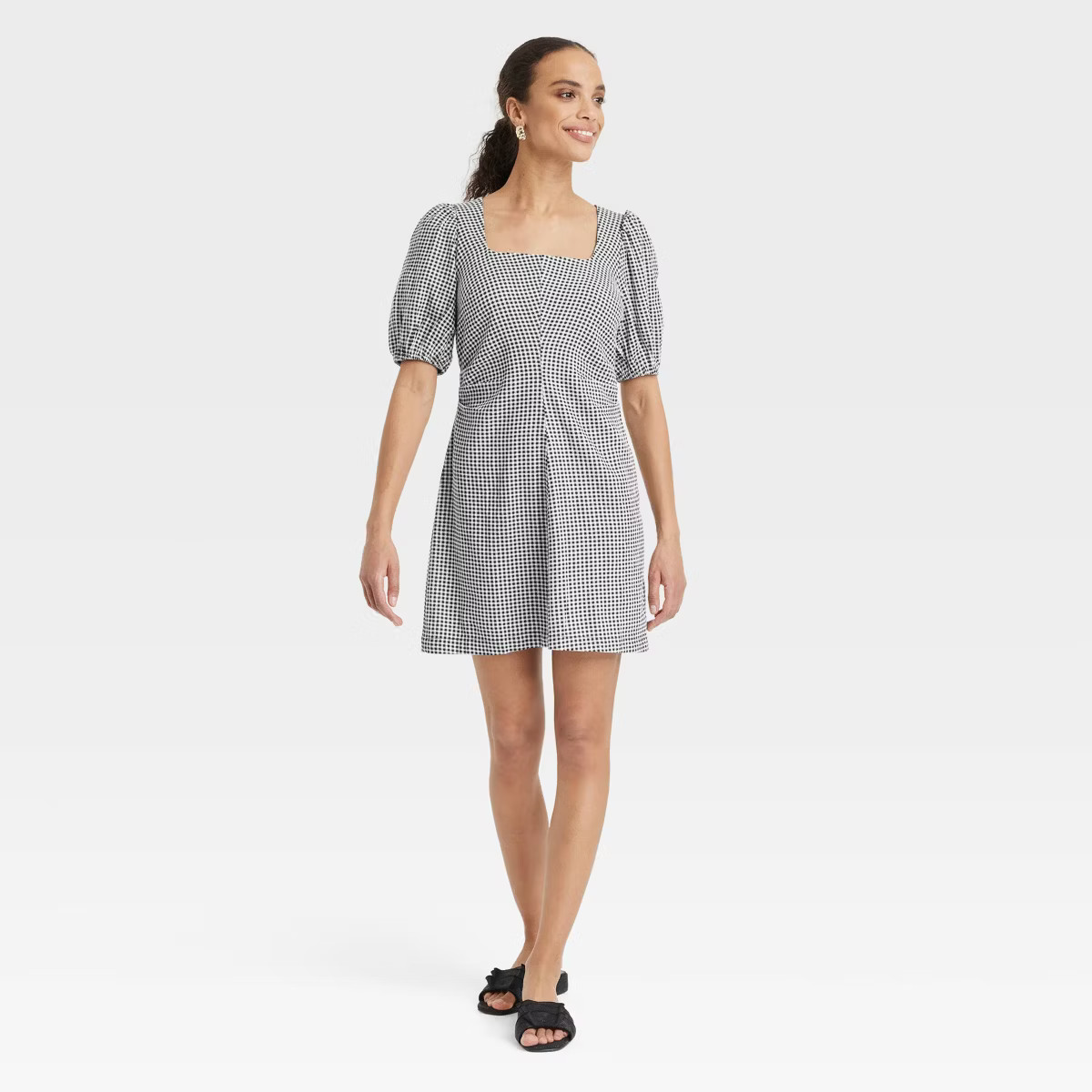 Women's Linen Short Sleeve Mini Sundress - A New Day™ | Target