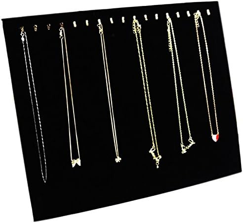 Ogrmar Black Velvet 17 Hook Necklace Jewelry Tray/Display Organizer/Pad/Showcase/Display case (17... | Amazon (US)
