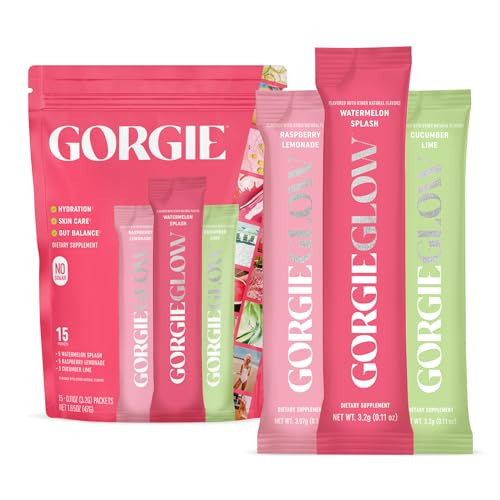 GORGIE Glow Variety Pack 15 Sticks, Electrolyte Powder Healthy Drink Mix, w/Hyaluronic Acid, Aquamin, Vitamin C & D, Probiotics, No Sugar, Antioxidants for Hydration, Skin Care, and Gut Balance | Amazon (US)