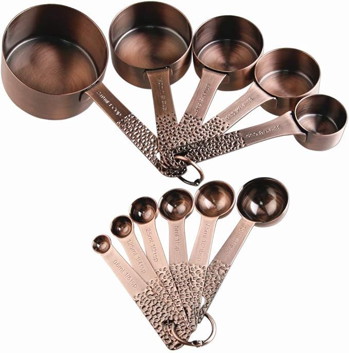 Measuring Cups and Spoons Set, Copper Measuring Cups and Spoons, Stainless Steel Measuring Cups a... | Amazon (US)