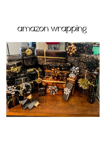 I found it all on Amazon! 

Black wrapping paper 
Gold wrapping paper 
Black and gold wrapping paper 
Copper wrapping paper 

#LTKHoliday #LTKGiftGuide #LTKunder50