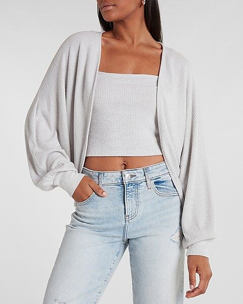 Cozy Ribbed Cocoon Cardigan | Express