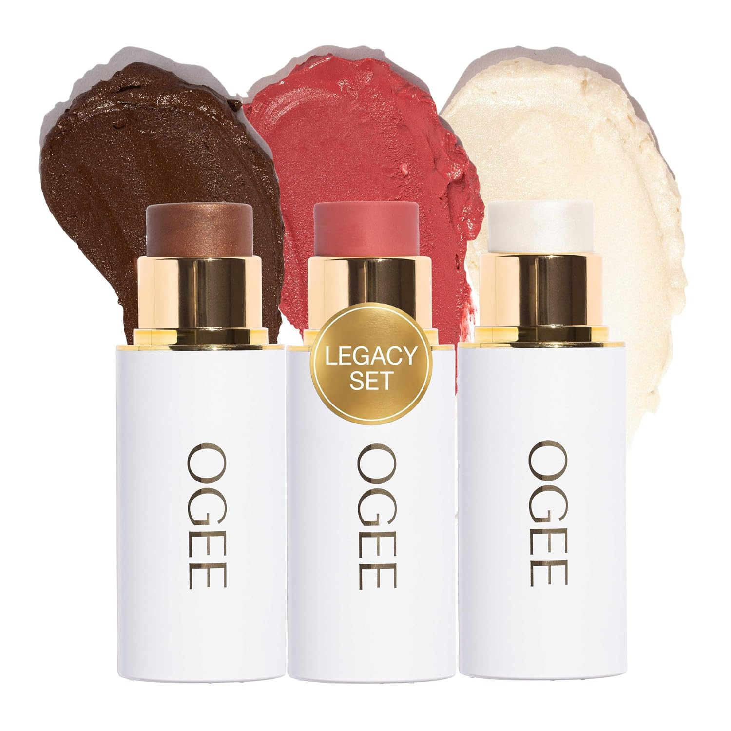 Legacy - Ogee Face Stick Crystal Trio - Contour Stick Makeup Collection - Certified Organic Contour Palette - Includes Bronzer Stick, Blush Stick & Highlighter Stick | Amazon (US)