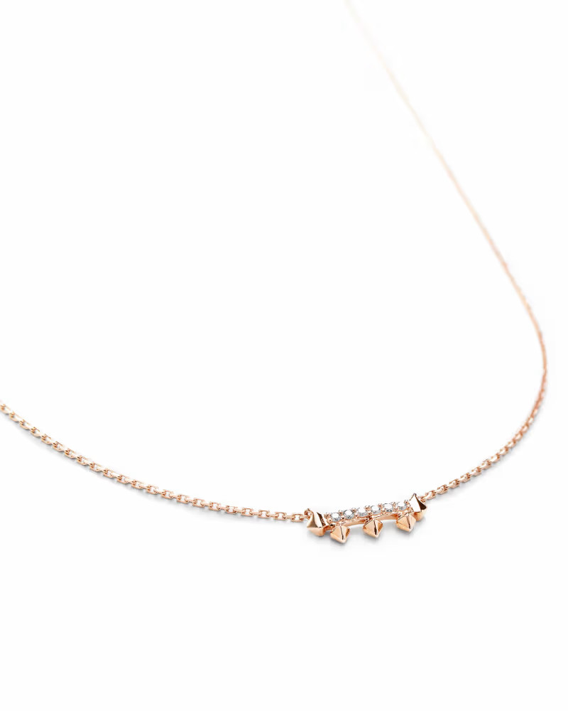 Katy Pendant Necklace in White Diamond and 14k Rose Gold | Kendra Scott