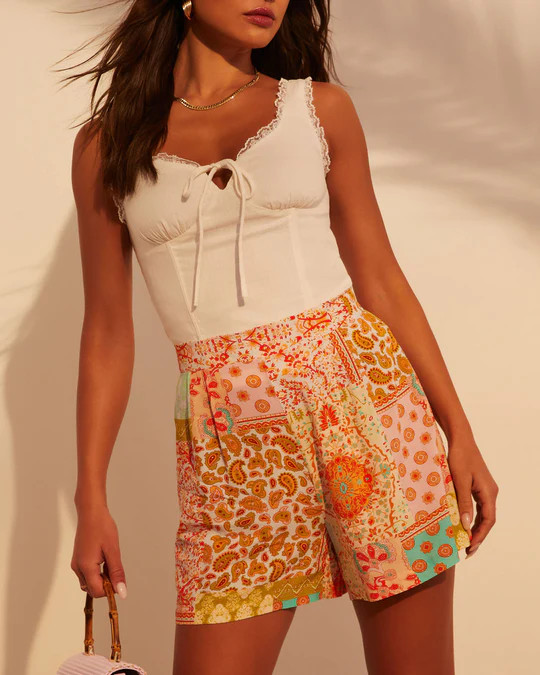 Imani Printed Pocketed Shorts | VICI