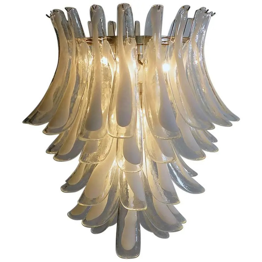 Italian Murano Glass Petals Chandelier | Chairish