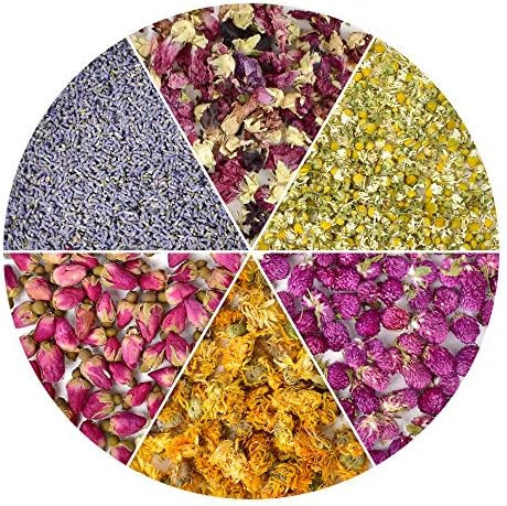 HAIOPS Dried Flowers Soap Making Scents Kits Rosebuds, Lavender, Gomphrena Globosa L., Violet Fl... | Amazon (US)