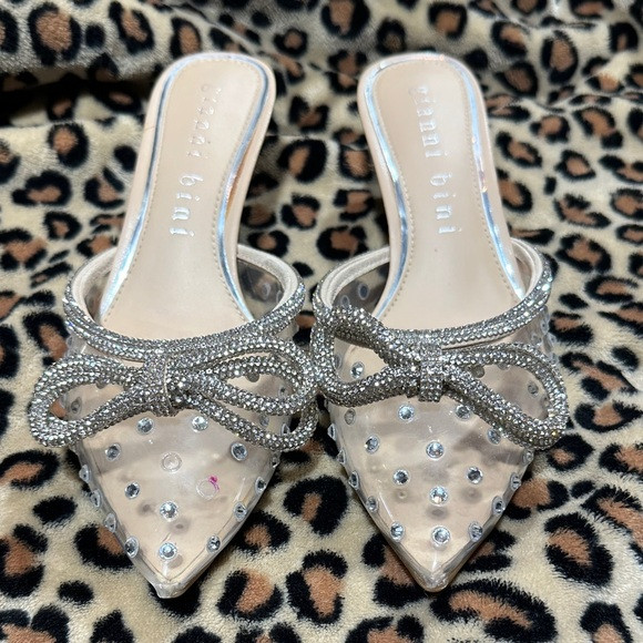 Elegant Rhinestone Embellished Clear Mules Gianni Bini | Poshmark