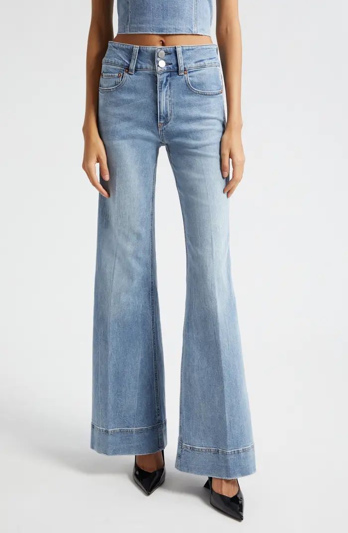 Missa High Waist Rhinestone Side Wide Leg Jeans | Nordstrom