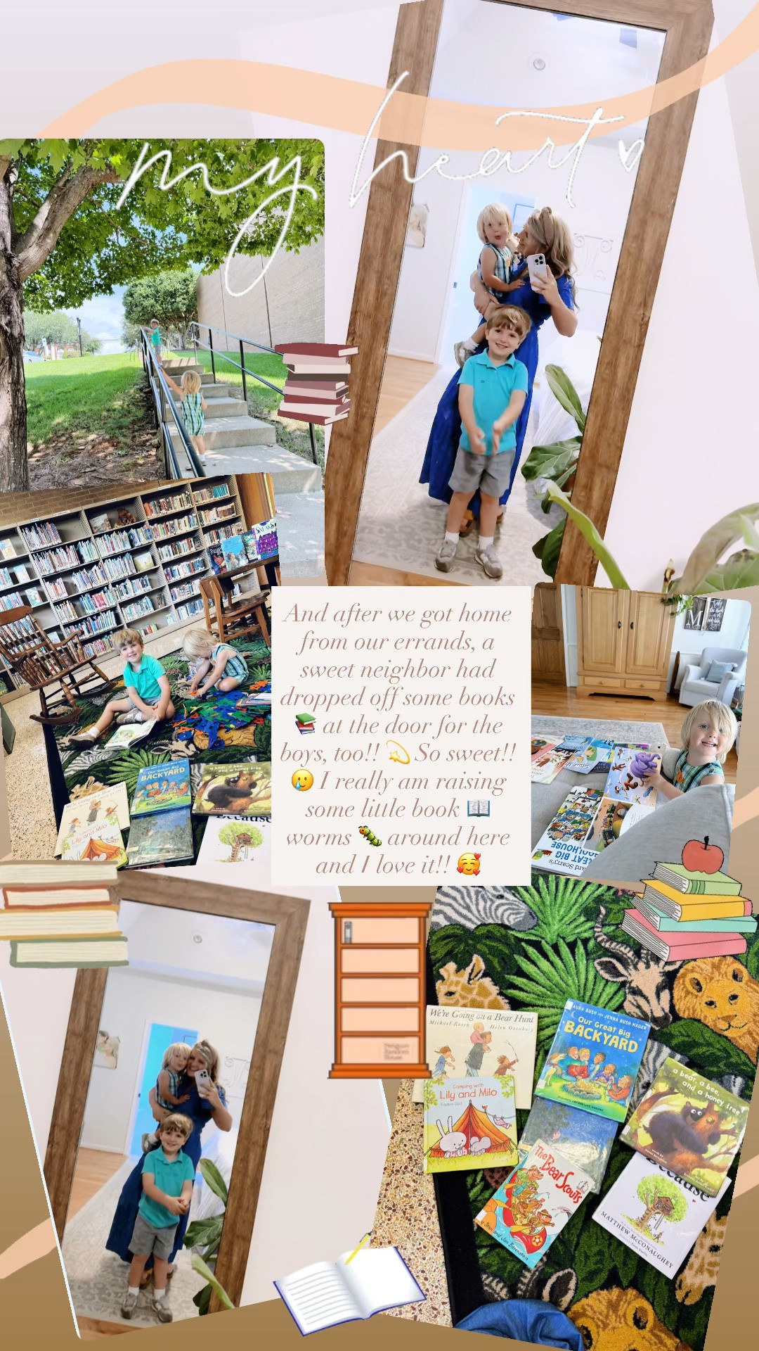 And after we got home from our errands, a sweet neighbor had dropped off some books 📚 at the door for the boys, too!! 💫 So sweet!! 🥲 I really am raising some little book 📖 worms 🐛 around here and I love it!! 🥰