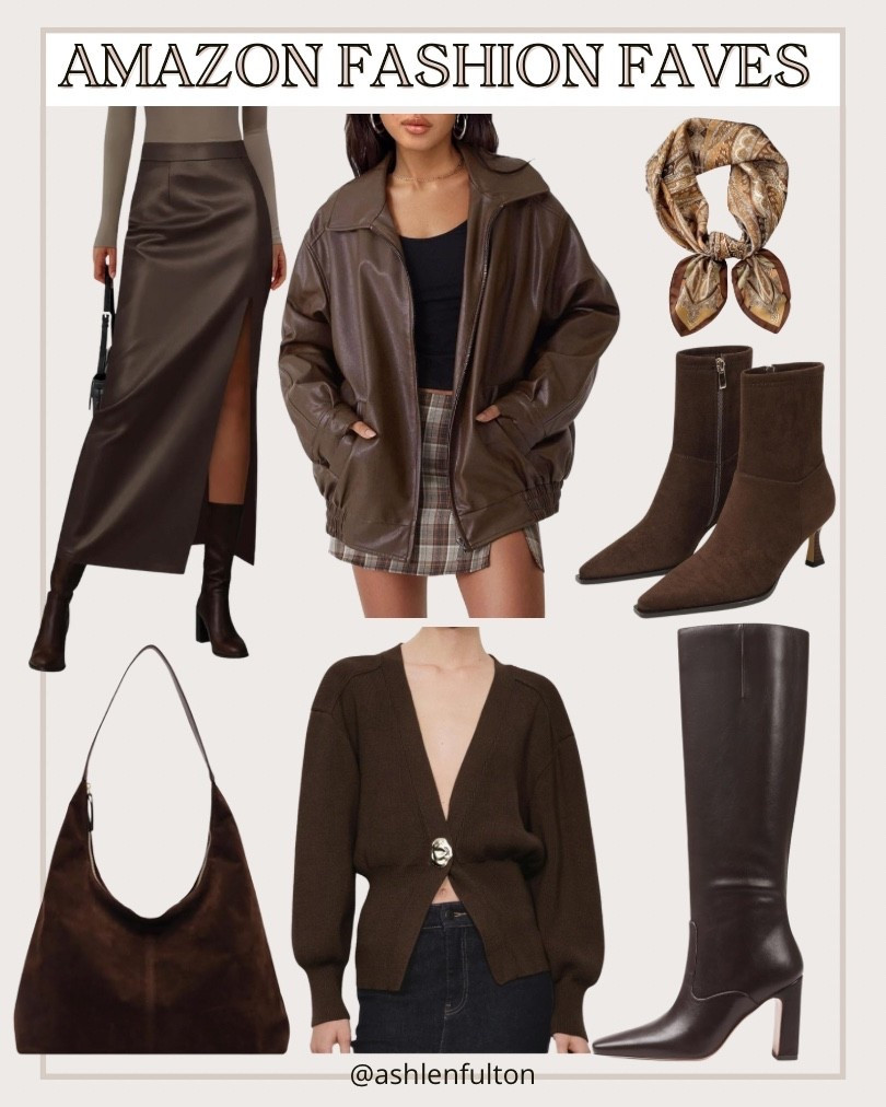 The color of the season: brown! Brown skirt, sweaters, jackets, booties, boots, handbags, scarves all super affordable 

#LTKFindsUnder50 #LTKFindsUnder100 #LTKStyleTip