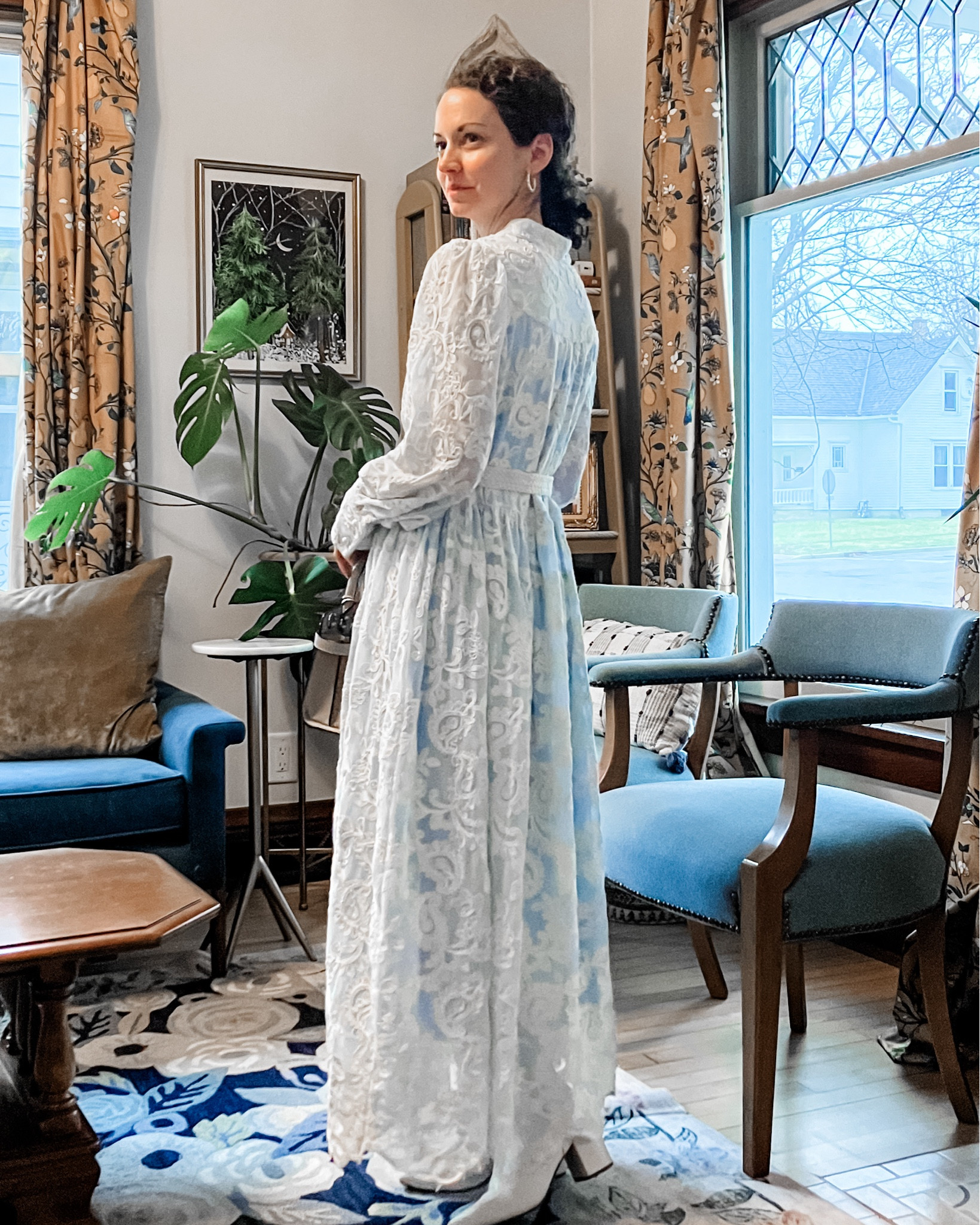 Today’s church outfit!
Blue lace dress from @Chicwish 
Crystal and gold earrings are from a local boutique, linking similar. 
Eternity band is from Amazon. 
White booties are old from Blondo, linking similar. 
Neutral handbag from Le Tanneur. 
Petite outfit. Classic outfit. Modest outfit. Spring dress. Modest outfit  

#LTKootd #LTKdayinmylife #LTKgrwm