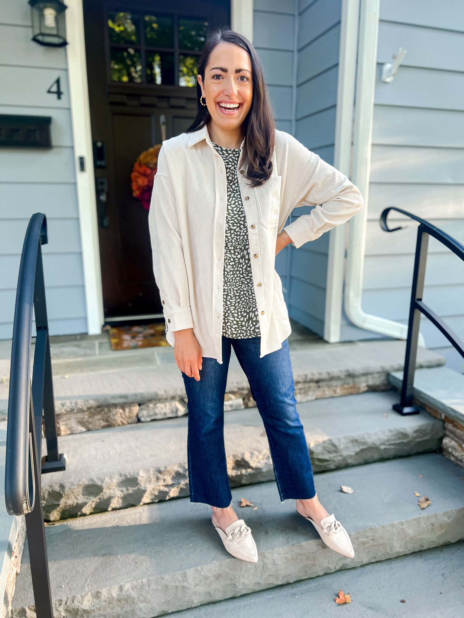 Corduroy shirt: small
Tank: small
Jeans: size 4
Mules: size up half 

#LTKstyletip #LTKworkwear #LTKshoecrush