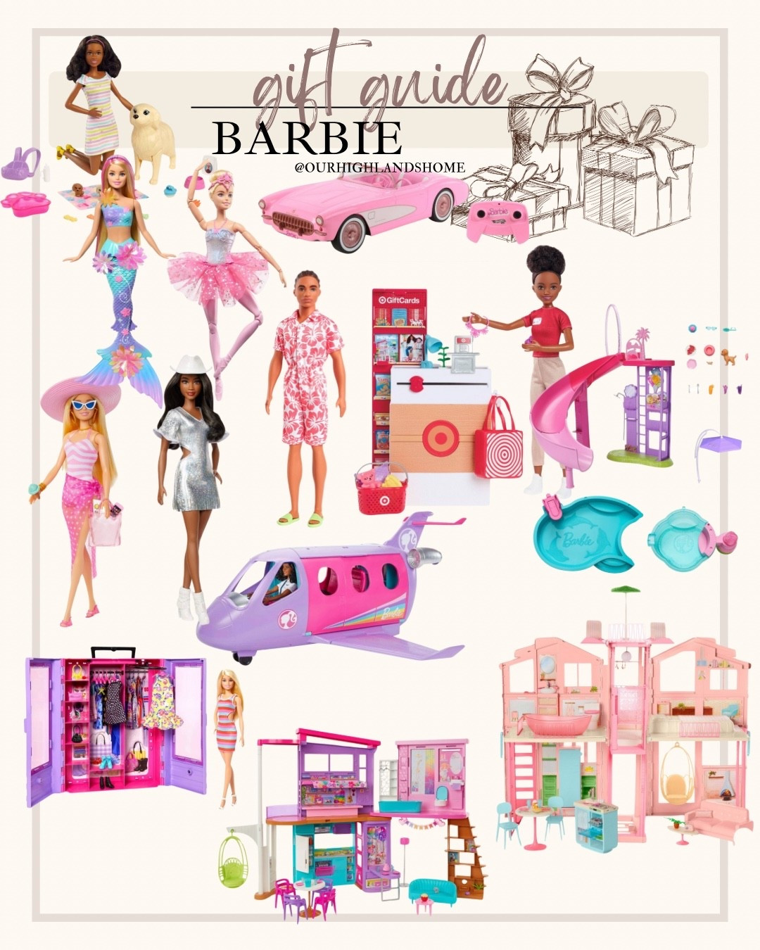 gift guide up to 50% off barbie. barbie sets, individual barbie’s, barbie houses and cars, etc 

#LTKGiftGuide #LTKKids #LTKHoliday