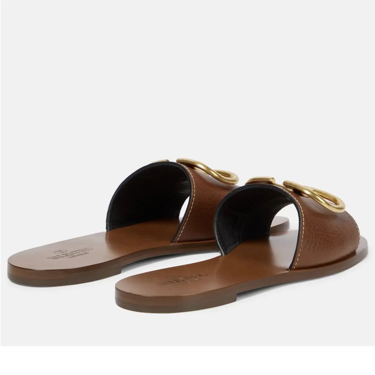 Vlogo leather sandal Valentino Garavani Brown size 40 IT in Leather - 41621147 | Vestiaire Collective (Global)