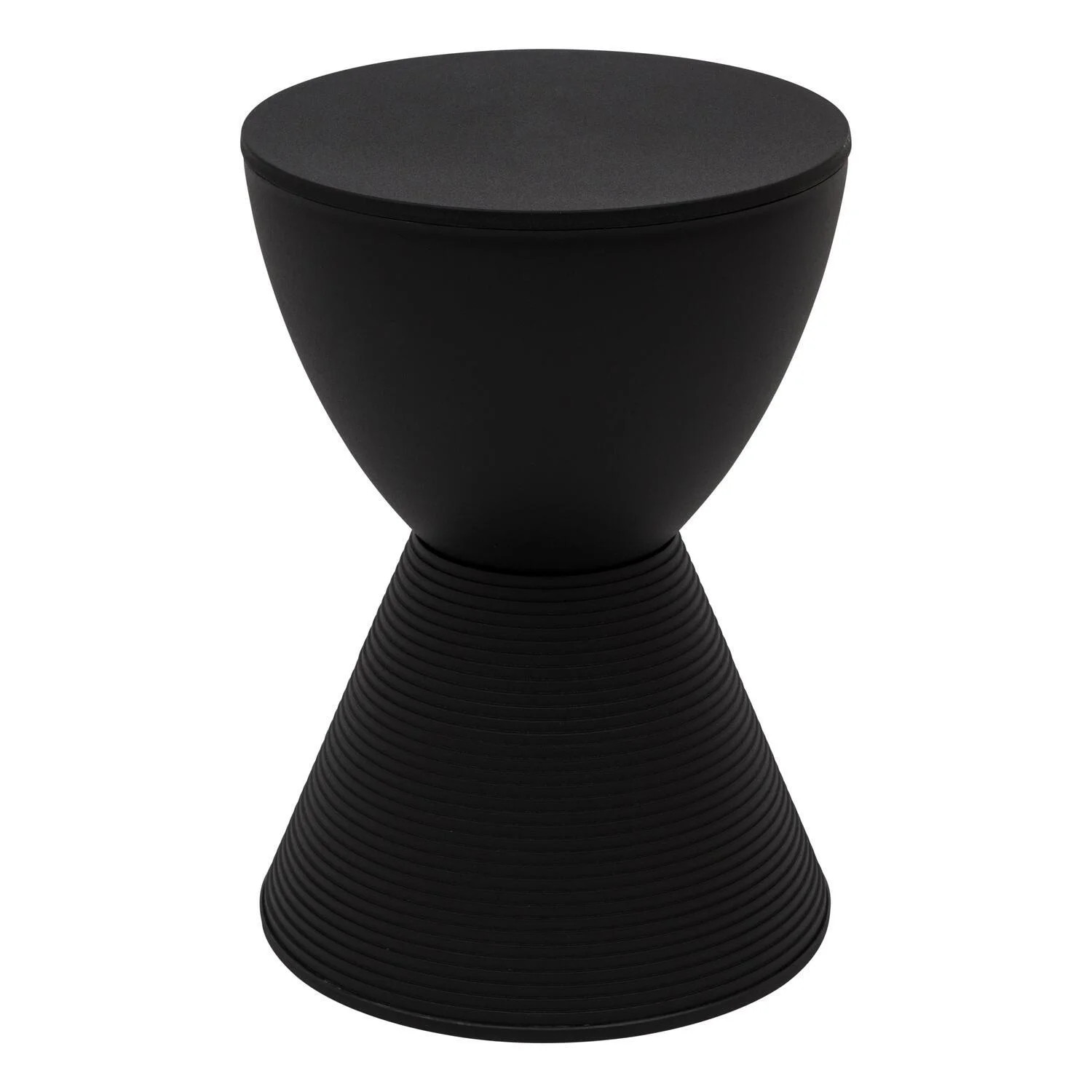 LeisureMod Boyd Modern Round Plastic Side Table Black | Walmart (US)