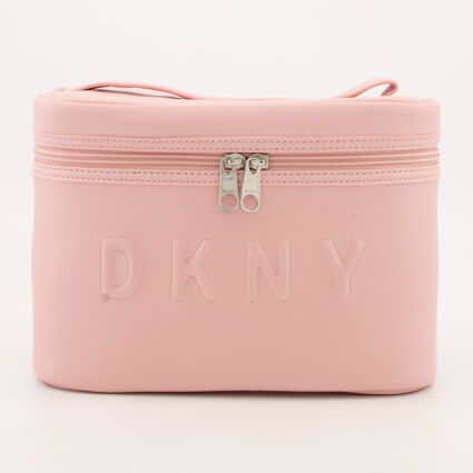 Pink Embossed Logo Cosmetic Case | TK Maxx