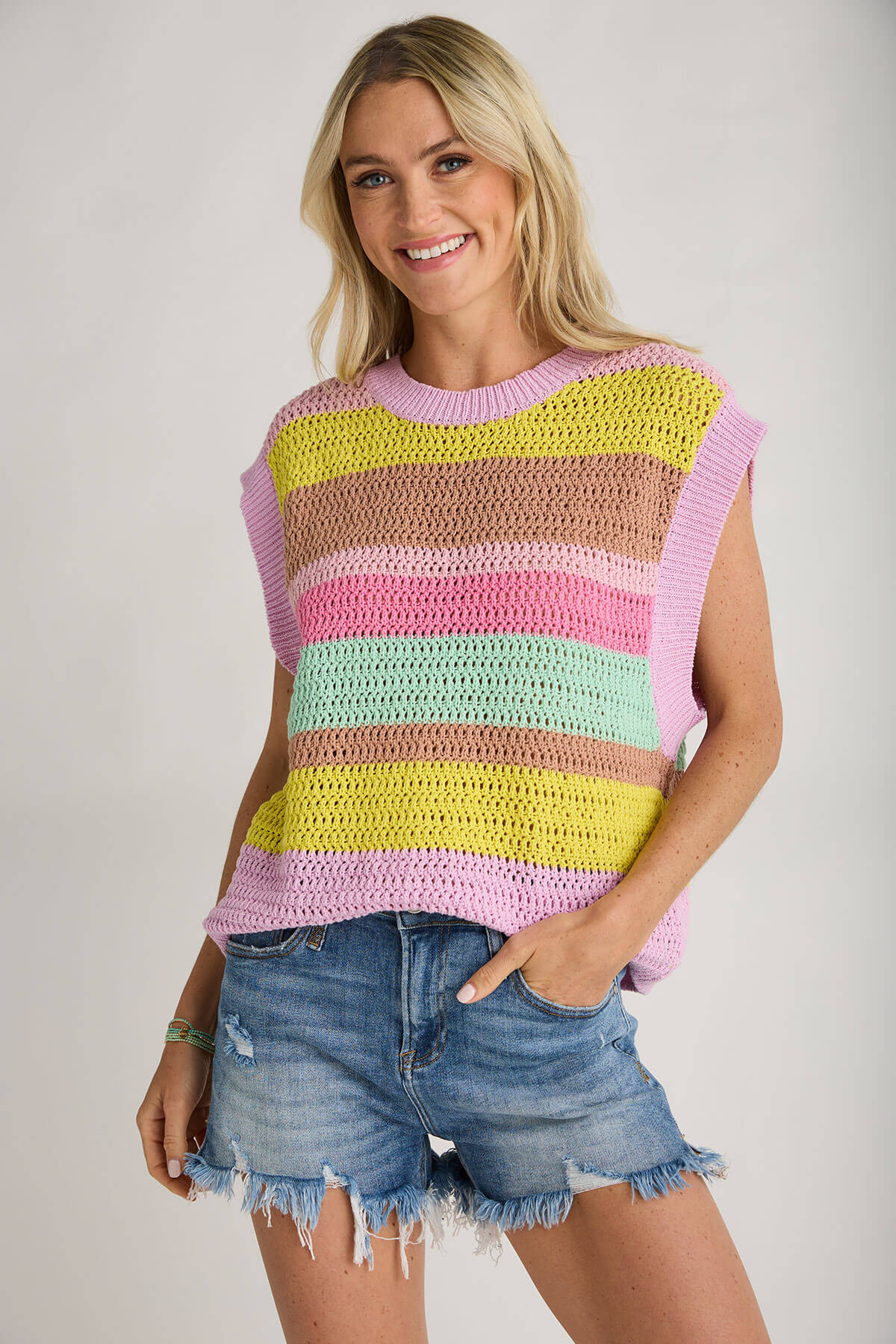 By Together Striped Knit Sleeveless Top | Social Threads