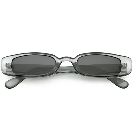 Extreme Thin Small Rectangle Sunglasses Neutral Colored Lens 49mm (Smoke / Smoke) | Walmart (US)