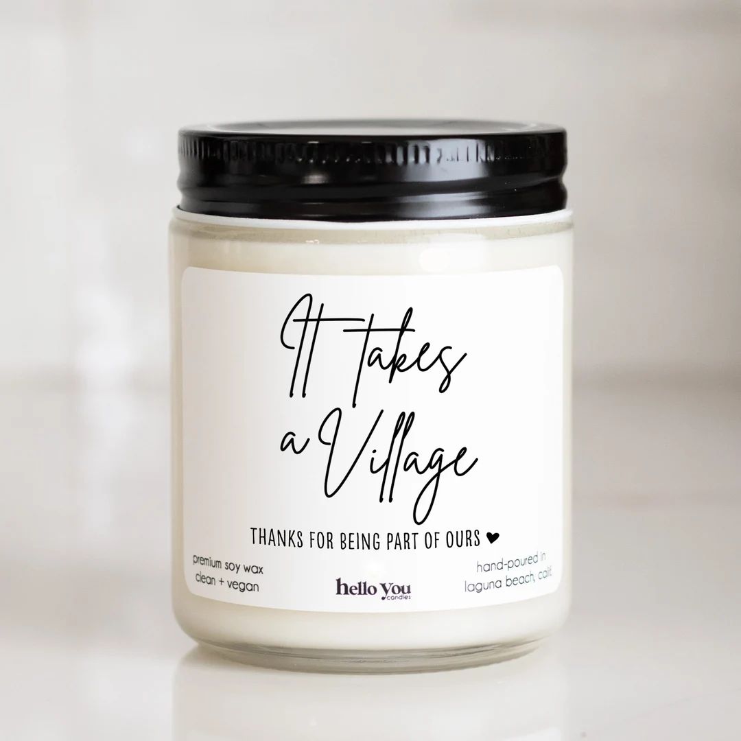 It Takes a Village Candle Gift Thank You Candle Nanny Gift - Etsy | Etsy (US)