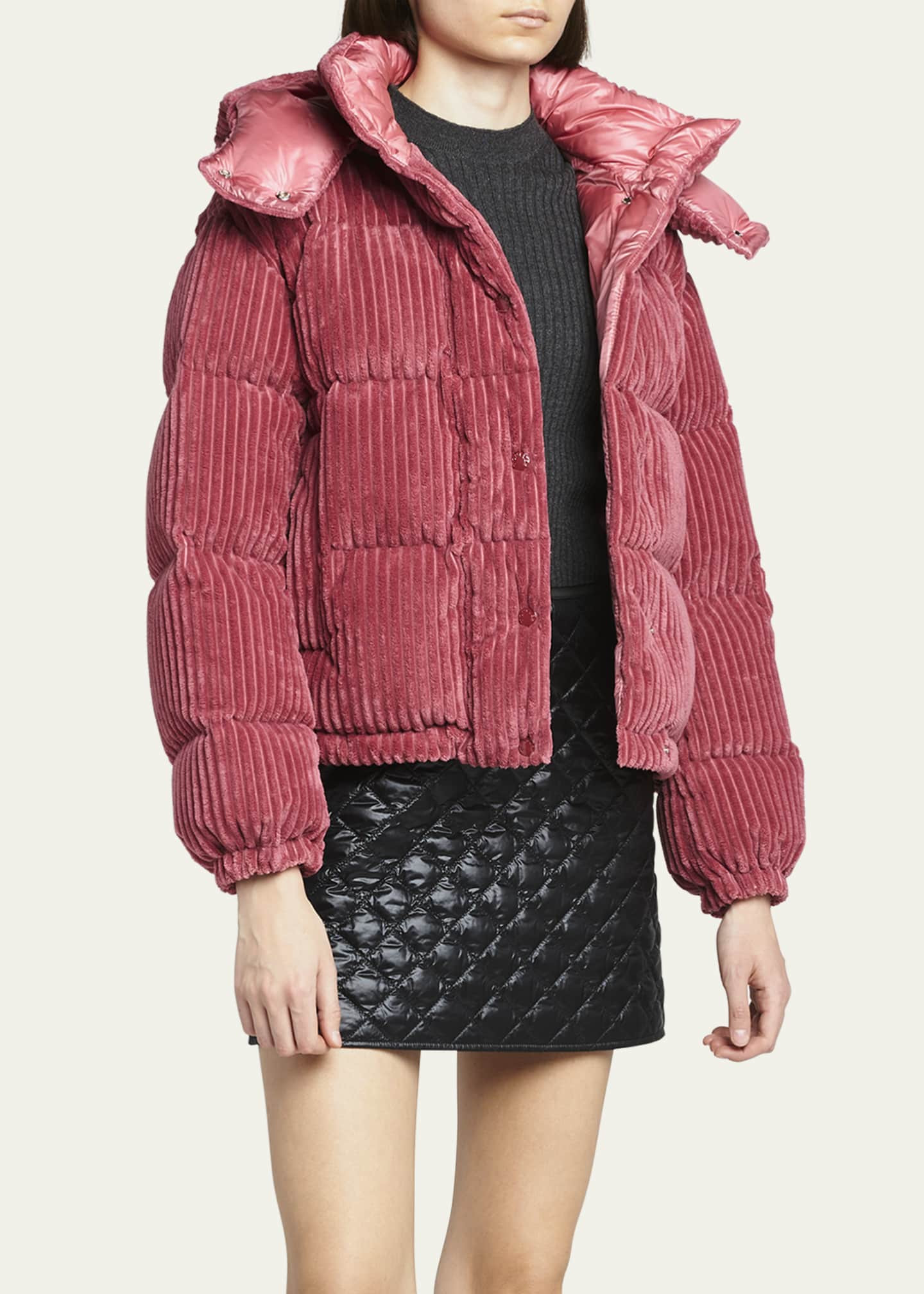 Moncler Daos Velvet Corduroy Puffer Jacket | Bergdorf Goodman